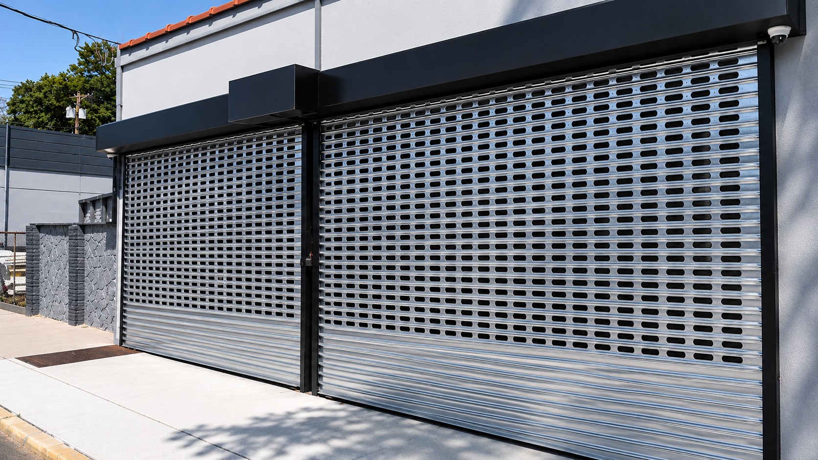 NYC open grille roll down security gate installation